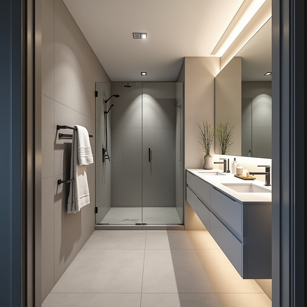 Baie modernă renovată cu fotografie profesională