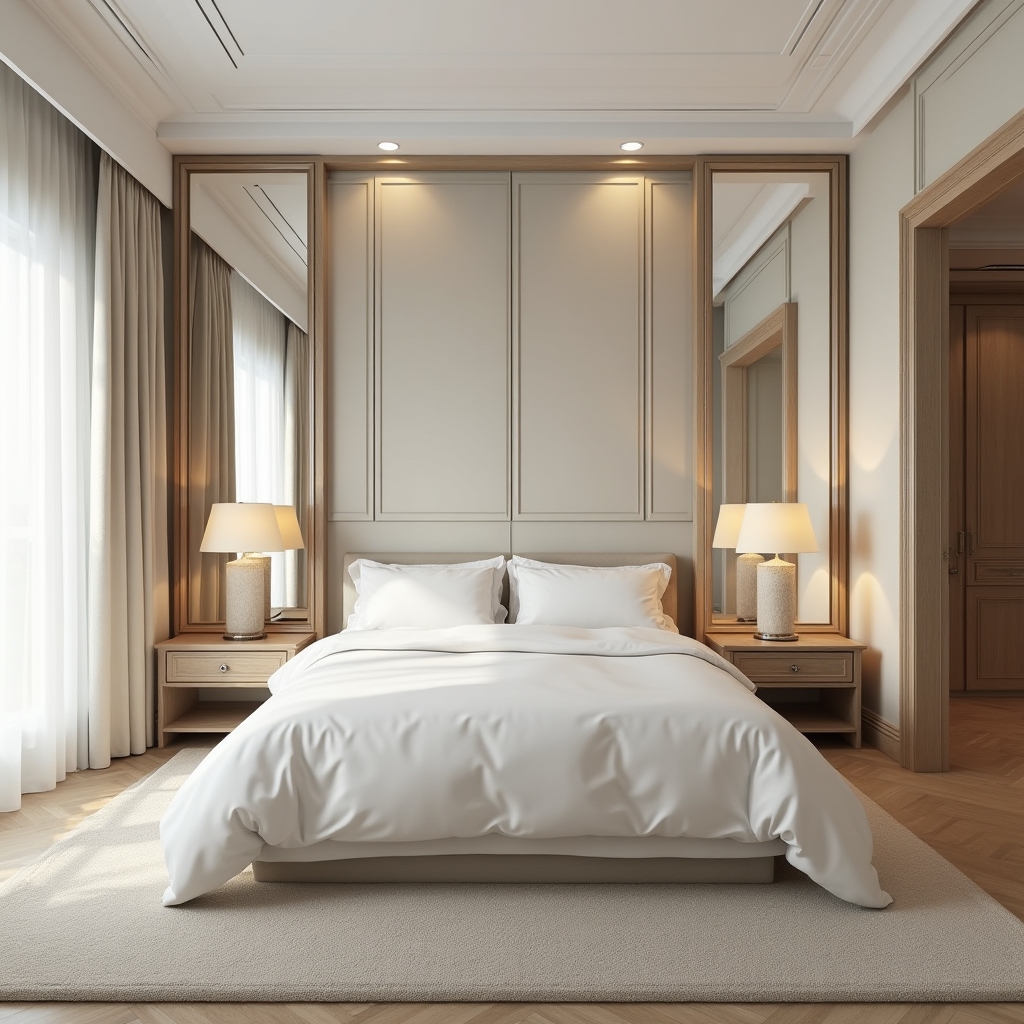 Dormitor elegant cu fotografie imobiliară profesională