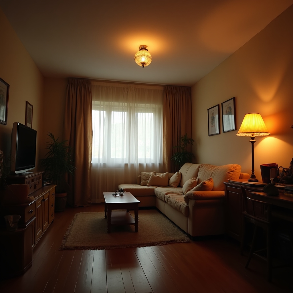 Fotografie de interior realizată cu telefonul, calitate scăzută
